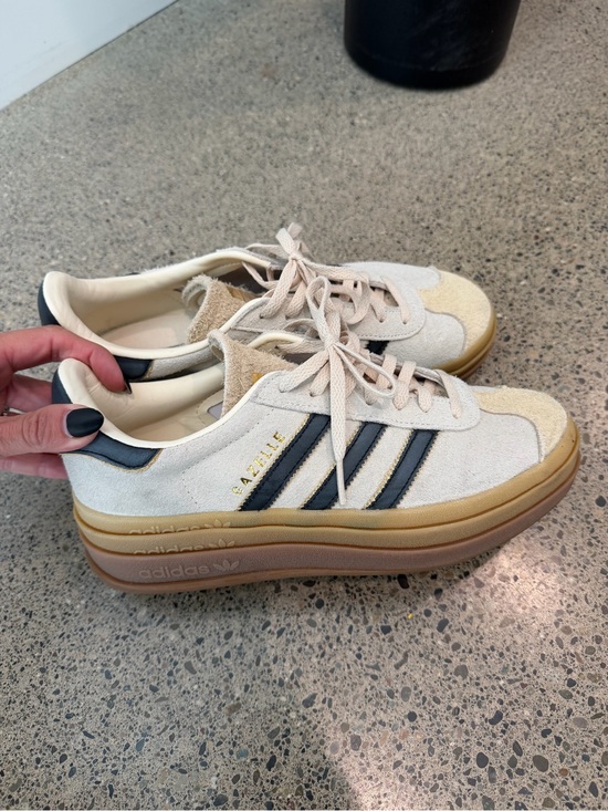 adidas Shoes - adidas Cream Suede Platform Sneakers with Black Accents